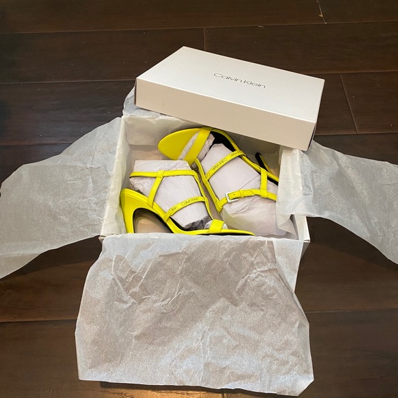 Calvin Klein Neon Heeled Sandals | Straps Heels - Picture 6 of 6